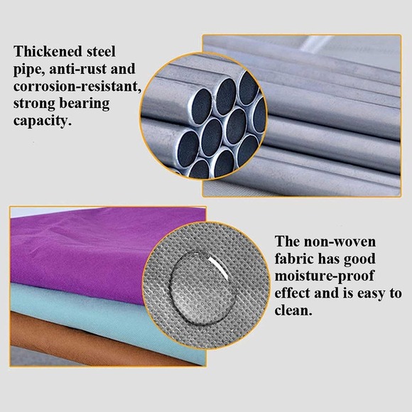 PINK and White - IBEQUEM 7 Tier Shoe Rack with Non-Woven Fabric Cover - Picture 6 of 8